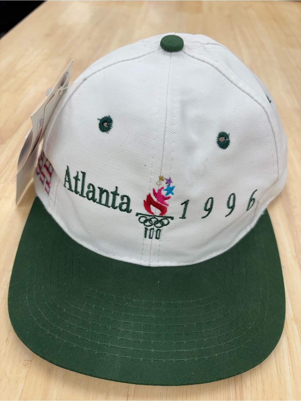 Vintage 1996 Atlanta Olympics USA cap with Olympic logo and 'Atlanta 1996' NWT